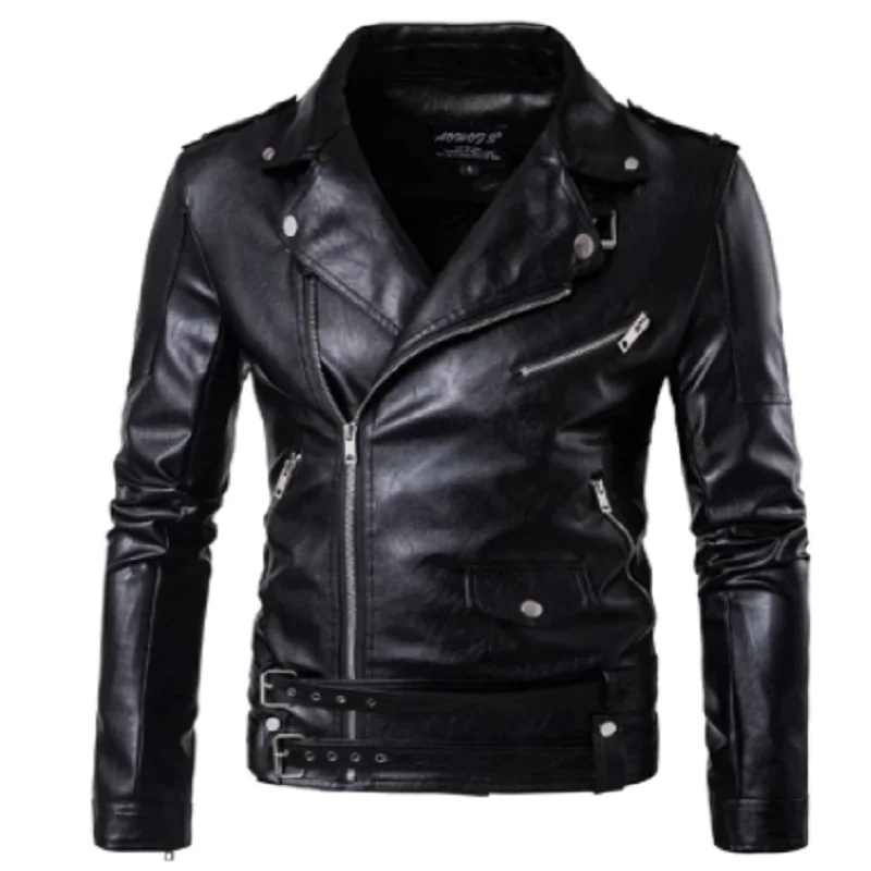 Blouson-vestido de otoño para hombre, coupé cintré, col rabattu, para moto, 2021, grande, diseño nuevo, M-5XL