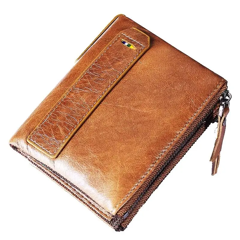 2021 Wallet Men 100% Genuine Leather Short Vintage Cow Coin Purse Casual Wallets Standard Card Holders | Багаж и сумки