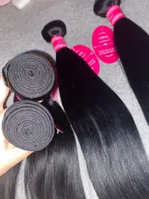 Beaufox-extensiones de pelo ondulado brasileño, extensiones de cabello humano liso, Natural/negro azabache, Remy, 1/3/4 unidades, 8-30 pulgadas