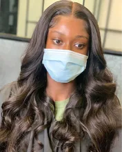 Wigirl-Peluca de cabello humano ondulado de 13x4 para mujer negra, postizo de encaje Frontal, pelo brasileño virgen predespuntado con densidad de 150%