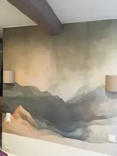 Large Wallpaper Mural Geometric Mountain-Peak Watercolor Tv-Background-Wall Custom Minimalist