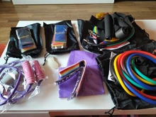 Juego de 22 bandas de resistencia para hacer ejercicio, bandas elásticas para hacer ejercicio, cuerda de tracción de entrenamiento, gimnasio, equipamiento portátil de Fitness