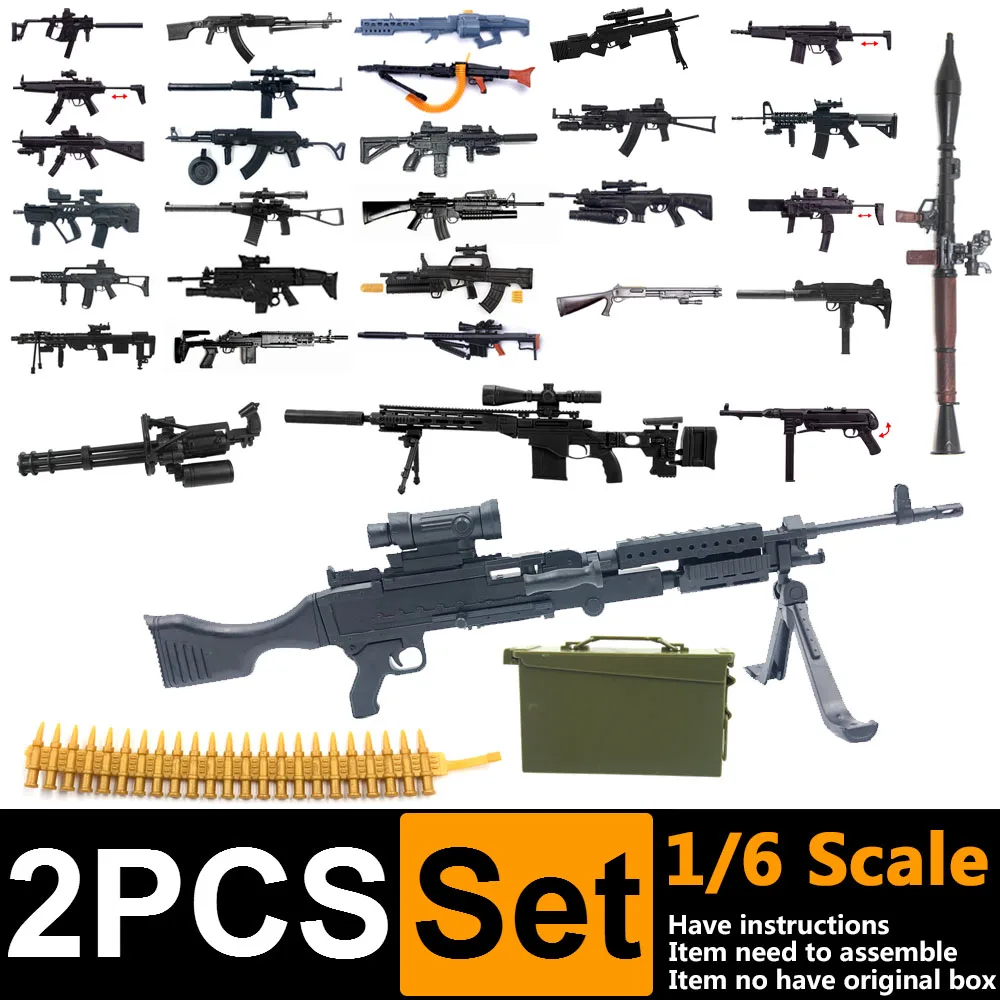 SWAT 1/6 Scale World Gun Model RPK74 M240 PKP Tavor G36KSK 9A-91 AK47/AKM ASVAL 