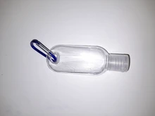 Botella transparente desinfectante de manos, pulverizador de Alcohol, dispensador de jabón vacío, gancho portátil, llavero