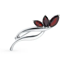 Серебряная брошь с гранатом SUNLIGHT проба 925