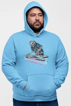 

Angemiel Wear Dj Skull And Crossbones Blue Men 'S Hooded Sweatshirt