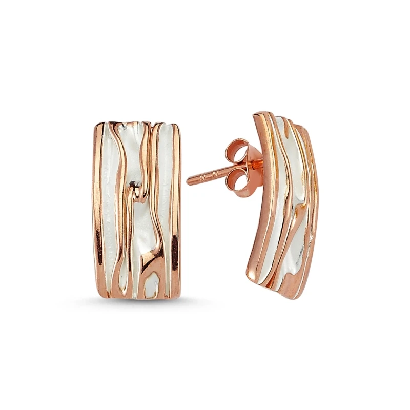 

Silver 925 Sterling Sterling Rectangular Wrinkled Earrings