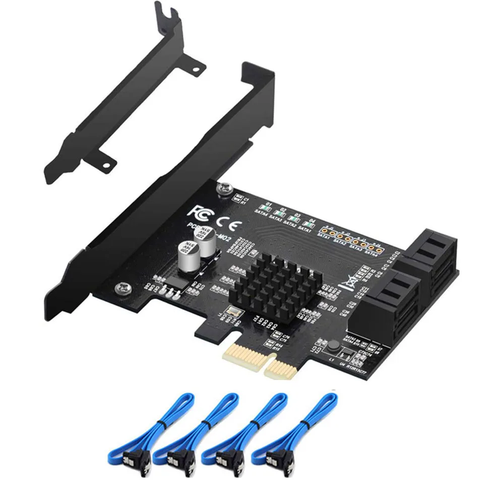 4Port 6/4 порт SATA III PCIe карта, PCIe SATA III контроллер карты до 6 ГБ/сек. внутренний адаптер конвертер PCI SATA 3,0 Плата расширения - Цвет: 4Port