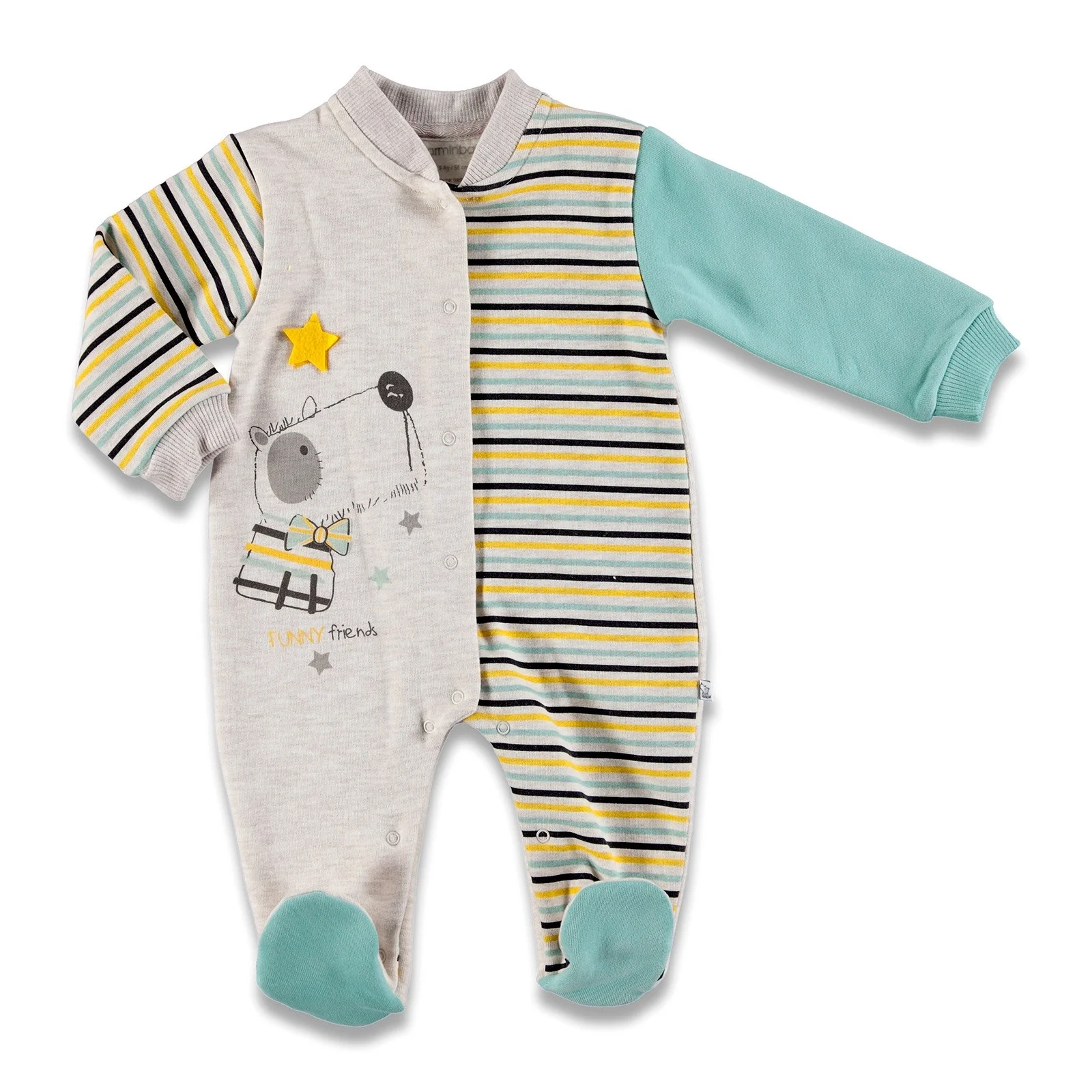 

ebebek Carmin Baby Colorful Dog Three Rope Footed Romper