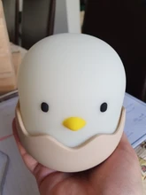 Luz Led nocturna para niños, lámpara de silicona suave recargable por USB, decoración de dormitorio, regalo, noche de pollito de Animal, sombra de Luna