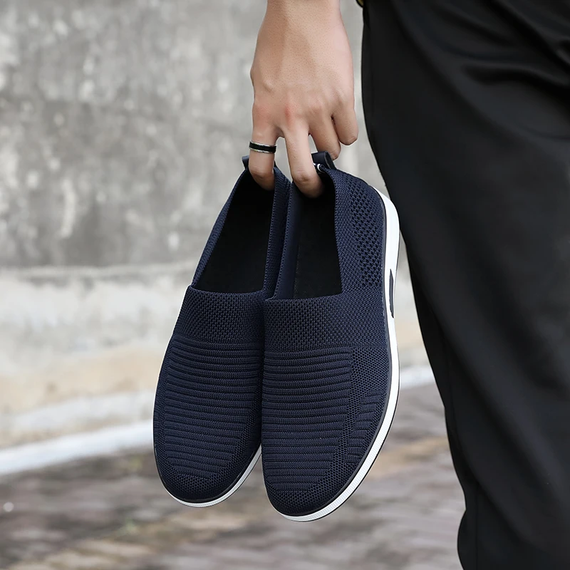 

2019 Winter New Deodorant Breathable Mesh Casual Soft Bottom Wear-resistant Anti-slip Middle-aged Men's Net Shoes Size 39-46