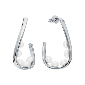 

Silver earrings with pearls imitation sunlight sample 925