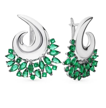 

Silver earrings with cubic zirconia sunlight