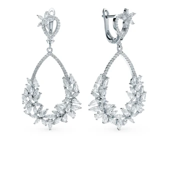 

Silver earrings with cubic zirconia sunlight sample 925
