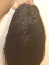 RESHINE-Peluca de cabello liso rizado 13x4, pelucas de cabello humano con encaje frontal Yaki europeo, peluca de cabello humano liso prearrancado