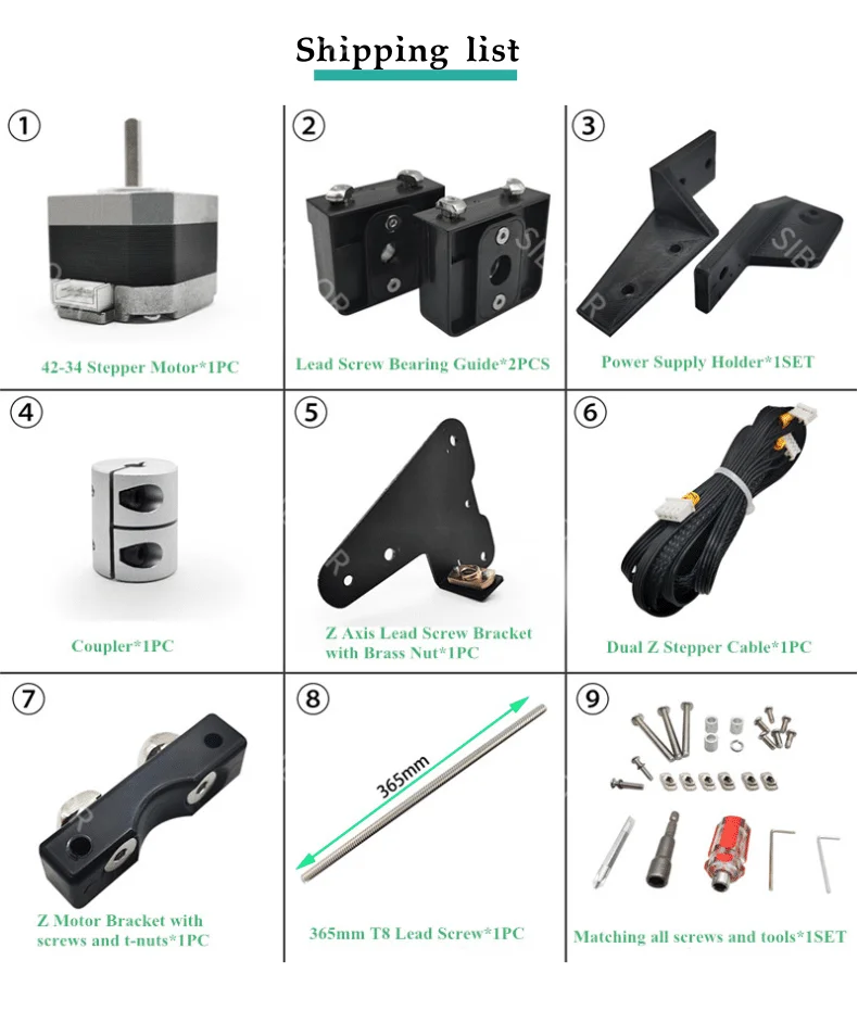 Dual Z Axis Upgrade Kits T8 with Lead Screw Stepper Motor For Creality Ender 3/Ender 3 Pro/Ender 3 V2 3D Printer Parts Z Axis Dual Z Axis Upgrade Kits T8 with Lead Screw Stepper Motor For Creality Ender 3/Ender 3 Pro/Ender 3 V2 3D Printer Parts Z Axis