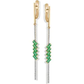 

Master brilliant earrings with emeralds and diamonds in red gold