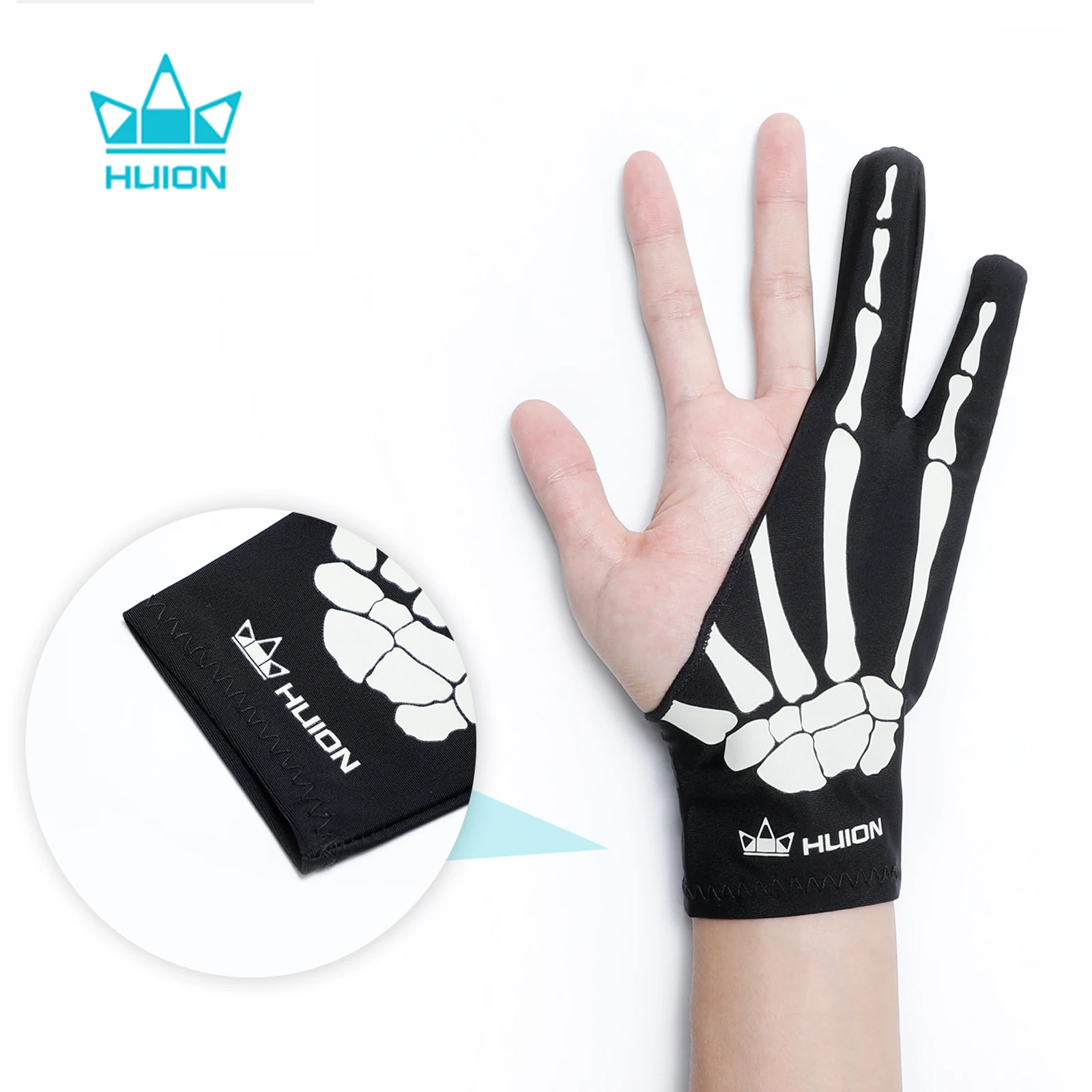 HUION Two-Finger Anti-Fouling Artist Glove for Drawing Tablets and Light Boxes