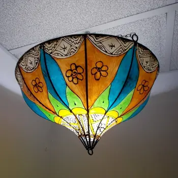 

Ethnic Chandelier Moroccan Lantern Leather Iron Henne 018181048 S3