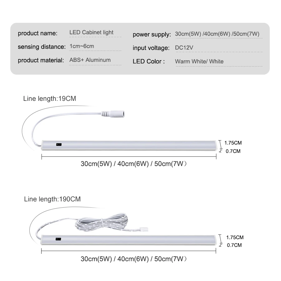 EeeToo ручная развертка светодиодный бар светильник движения Сенсор 12V светодиодный трубки гардероб шкаф светильник 30/40/50 см бар светильник для Кухня лампа