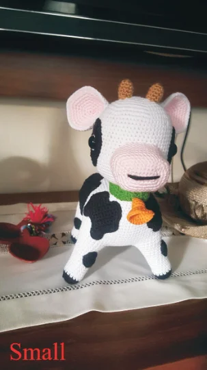Amigurumi Cow-Sweet Cow-Amigurumi Doll Toy-Crochet Stuffed Animals-for Baby-for Decor-Handmade Knitting-Birthday,Baptism Gift