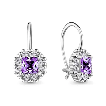 

Aquamarine baby earrings with cubic zirconia, 925 sterling silver