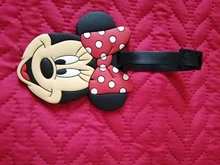 Disney-etiqueta de equipaje de viaje de dibujos animados, Mickey Mouse, Minnie, soporte de identificación, etiqueta portátil, Etiquetas de embarque de equipaje