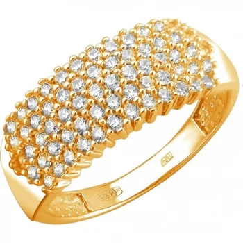 

Esthete ring with 64 cubic zirconia silver with gilding