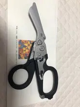 Raptor-Tijeras multifuncionales con respuesta de emergencia, con cortador de Correa y interruptor de vidrio con funda Compatible con MOLLE