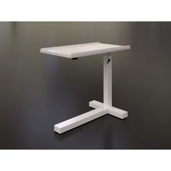 

Tray-atril with elevator and recliner wheels for bedroom living room. Beech wood and mucali plating. Contemporary White