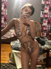 Bañador sexy de una pieza para mujer, monokini con estampado de leopardo, traje de baño de estilo vendaje, bikini acolchado de realce, de verano