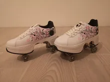 Zapatos de Parkour deformables para adultos y niños, patines con cuatro ruedas, para correr, unisex