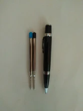 Mini Bolígrafo De metal de lujo con 2 recambios, bolígrafo portátil de 0,7mm con tinta azul y negra