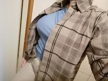 Plaid Shirt Blouse Oversize Top Women Blusas Long-Sleeve Girls Plus-Size Femme Female