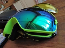 COPOZZ-Gafas de esquí con funda y lente amarilla, lentes de esquí esféricas antivaho, para esquiar, para hombre y mujer, gafas de nieve + lente + caja