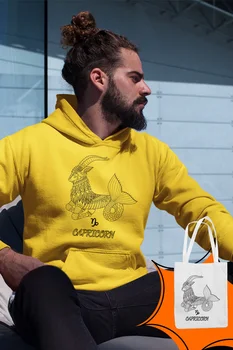 

Angemiel Wear Capricorn Sign Yellow Men 'S Hooded Sweatshirt Bags Kombin