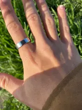 Anillos de acero inoxidable para mujer y hombre, joyería de boda, color negro, ancho de 6mm