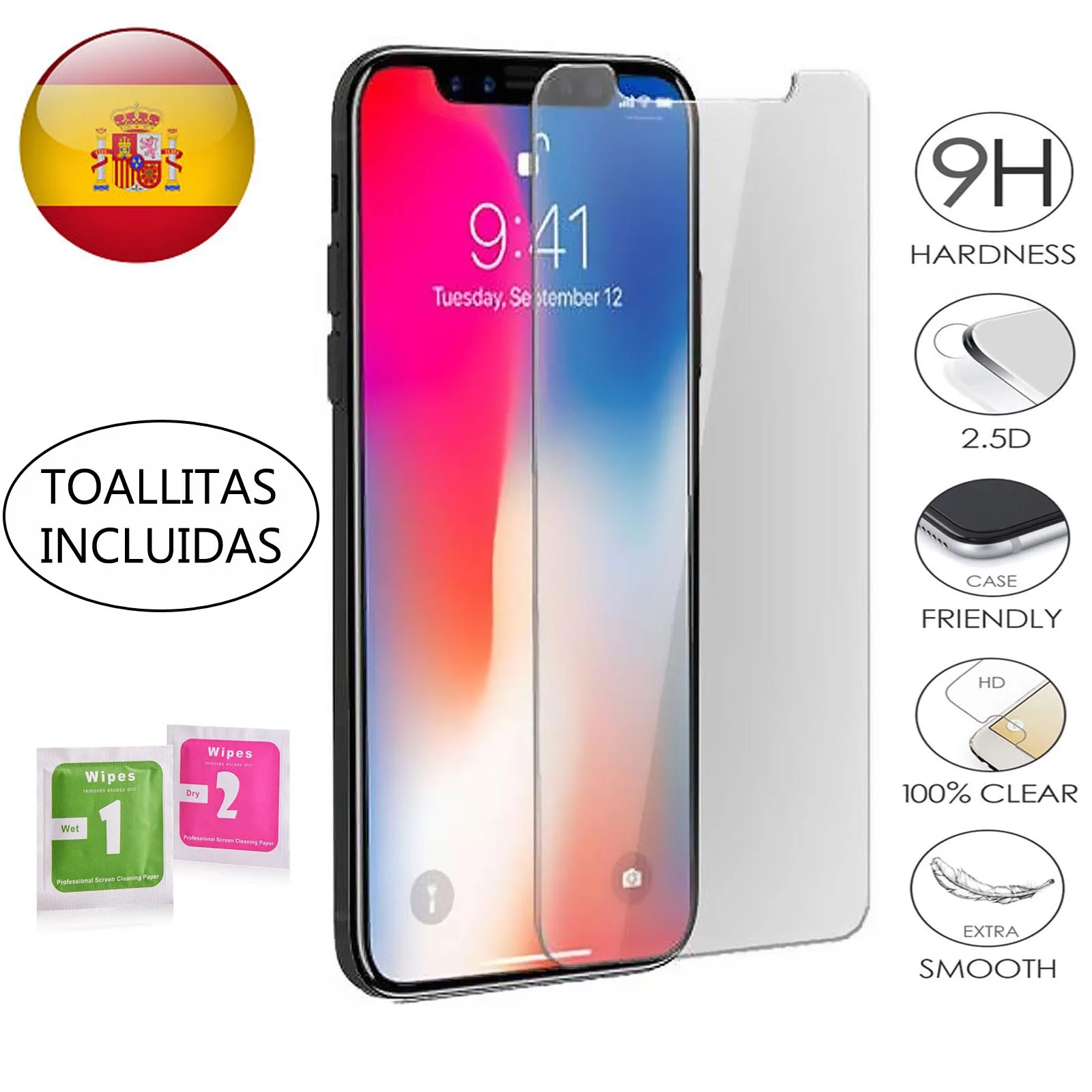 Протектор Закаленное стекло экрана 5S для IPHONE 5 5C SE 6 6S 7 8 11 PLUS X XS XI PRO
