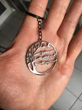 Auxauxme personalizada Birthstone árbol de llaveros de la vida de acero inoxidable miembro de la familia llavero de árbol regalos de cumpleaños para mamá y papá