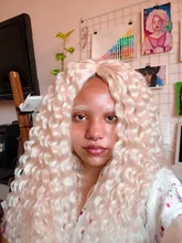 FASHION IDOL-Mechones con cierre, extensiones de cabello sintético rubio, degradado, de plata, gris, de moda, onda de agua, fibra, 20 pulgadas, 9 uds. por paquete