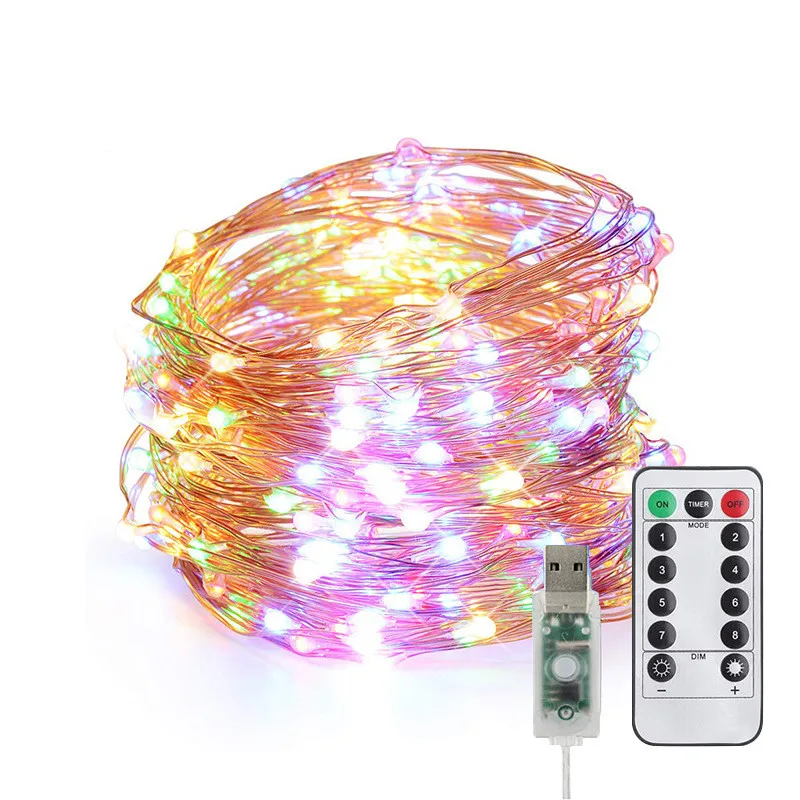 

Holiday Lights Led Fairy String USB With 13Key Control 8Mode 5/10M/20M Garlands Lamp For Garden Home Wedding Christmas Decor