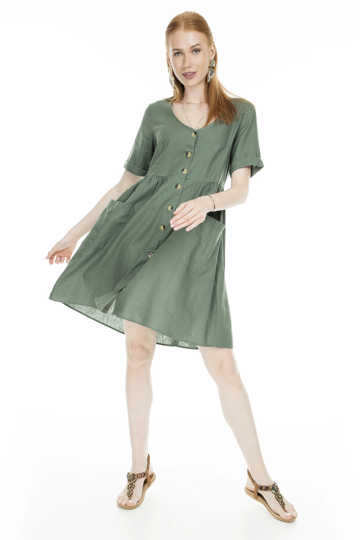 

Vero Fashion Button V Collar Vmmallı Dress WOMEN DRESS 10214713