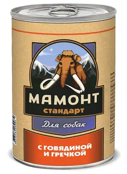 

Mammoth standard beef with buckwheat for dogs 0,97 kg * 6 PCs