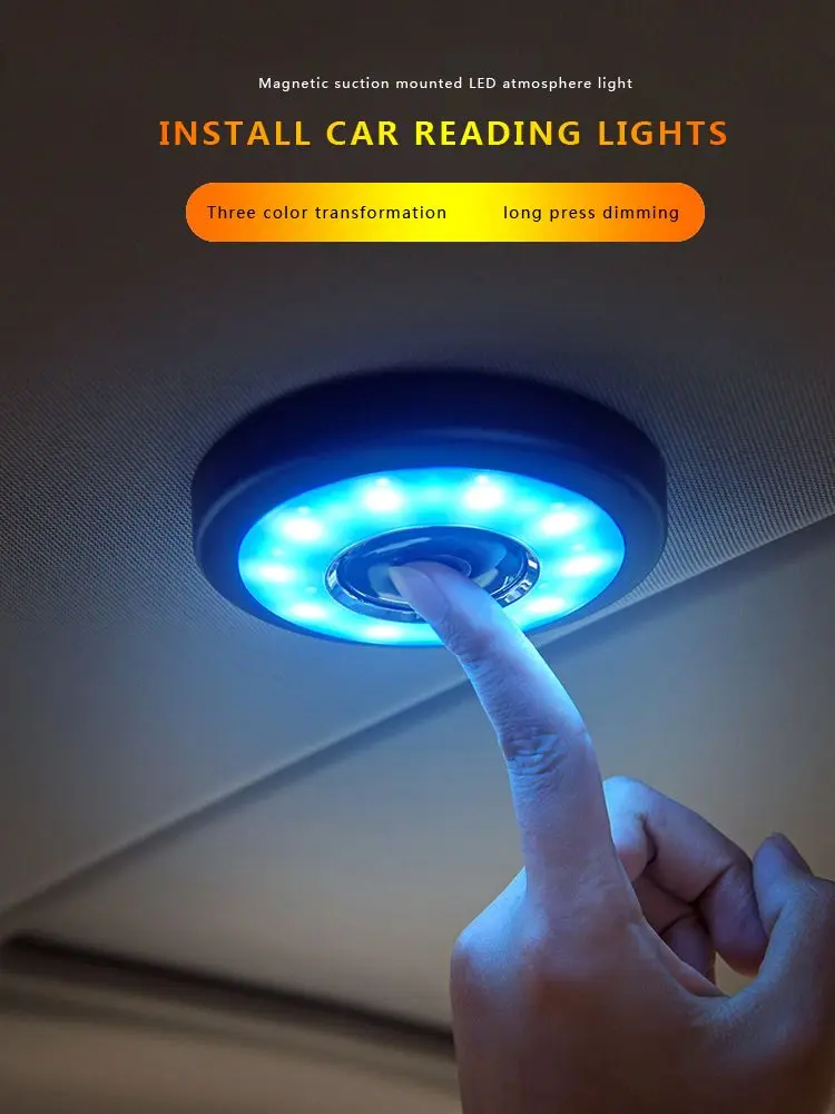 

1PCS Car USB Interior Reading Light Wireless LED USB Car Interior Ceiling Dome Reading Light Roof Magnet Lamp Car Styling