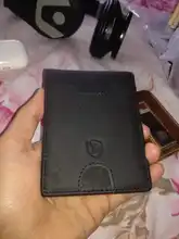 Mens Wallet Purse Card-Holder Money-Bag Coin-Pocket Bifold-Clamp Metal-Clip Male Genuine-Leather