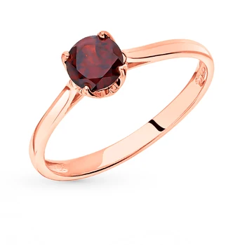 

Gold ring with Garnet sunlight sample 585