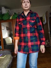 Plaid Shirt Tops Check Blouse Velvet Warm Long Winter Women's Blusas Female Full-Sleeve