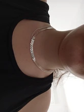 Collar de cadena con lentejuelas en V para mujer, Gargantilla elegante de doble capa para fiesta, joyería