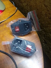 IEC320 C14 eléctrico CA zócalo 3 pin rojo LED 250V interruptor basculante 10A fusible mujer entrada macho conector de clavija 2 enchufe con pines de montaje