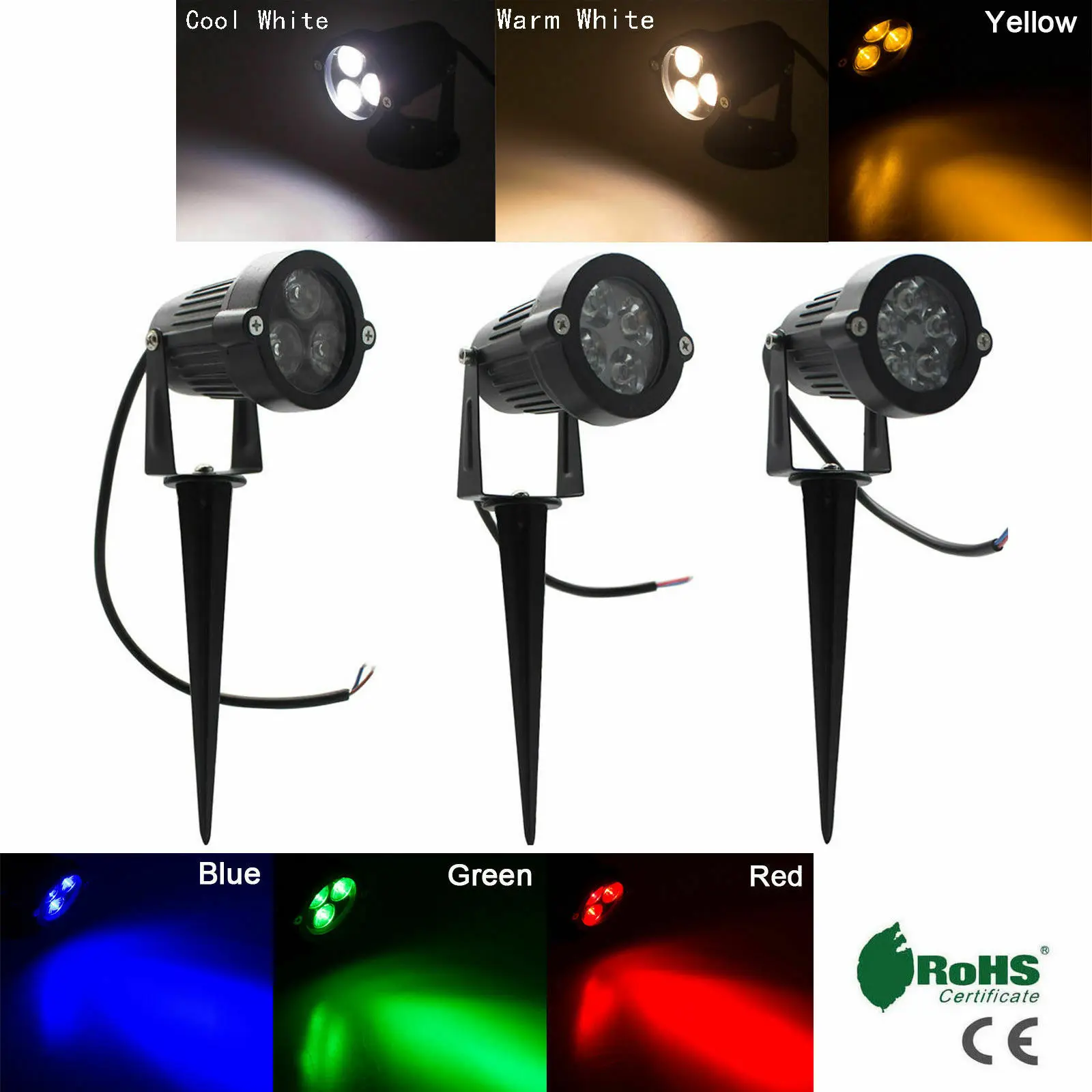 Светодиодный Наводнение светильник пейзаж Сад Стены двора путь светильник с удочкой 15 Вт 12 Вт 9 Вт Водонепроницаемый IP65 зеленый синий красный теплый белый лампа для дома